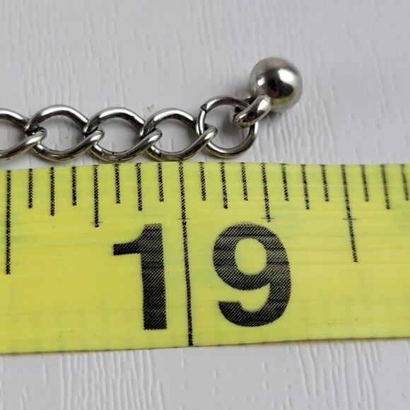 Silver Tone Filigree Circle Link Waterfall Necklace 19 In Lobster Clasp - Picture 5 of 6